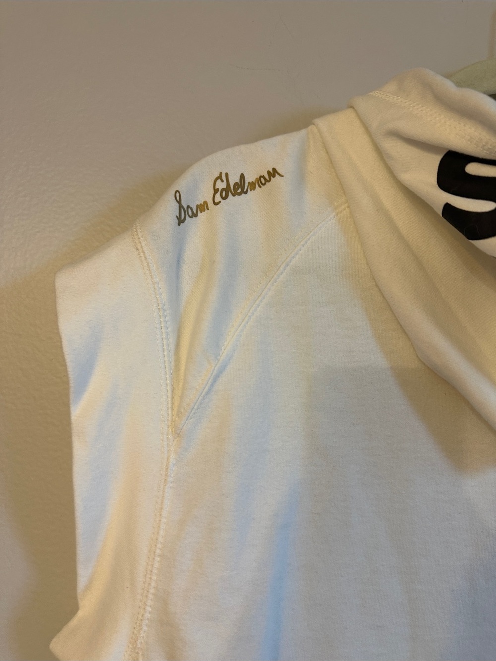 Sam Edelman Cream Hoodie with Black Drawstrings, never worn - Picture 6 of 7